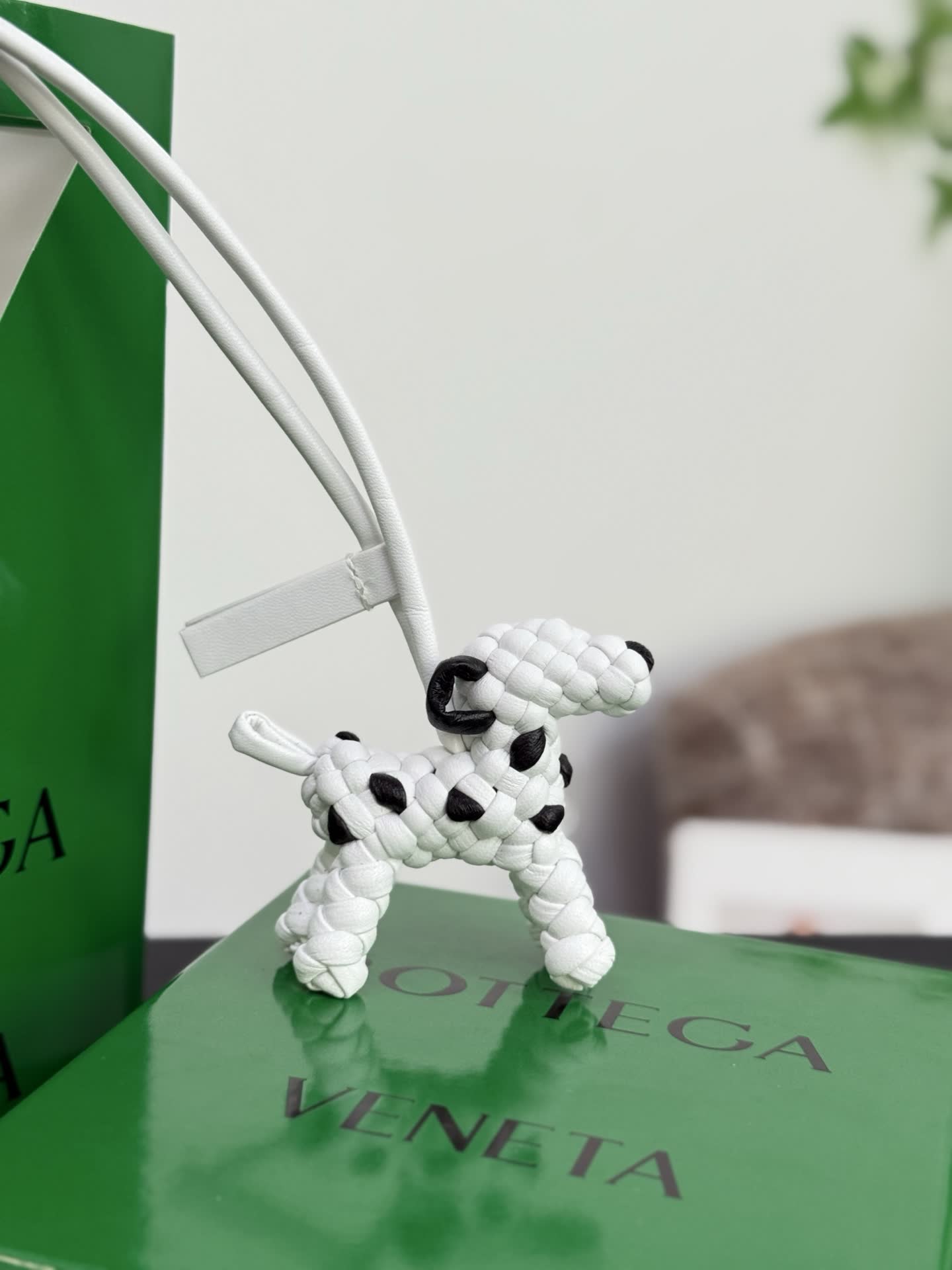 Bottega Veneta Leather Dog Charm